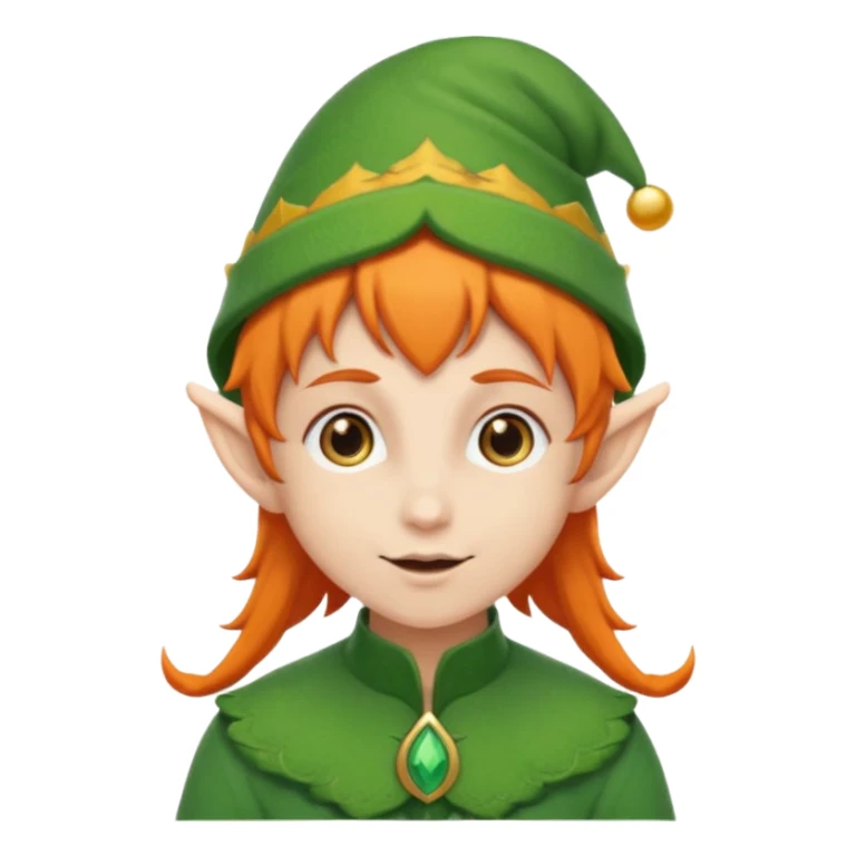elf with orange hair and green hat sticker