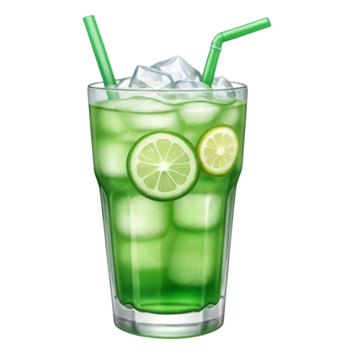 Japanese cream soda green on a glass with ice sticker