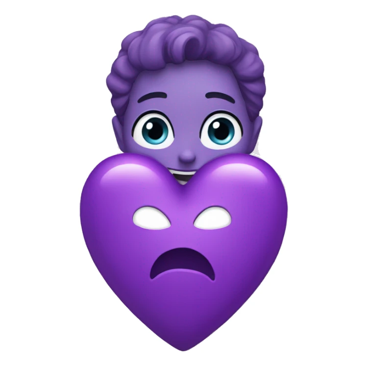 purple heart eyes emoji  sticker