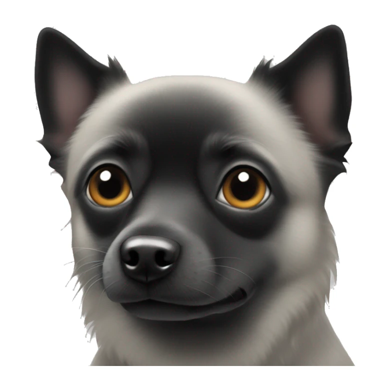 Black half schipperke half chihuahua with black eyes sticker