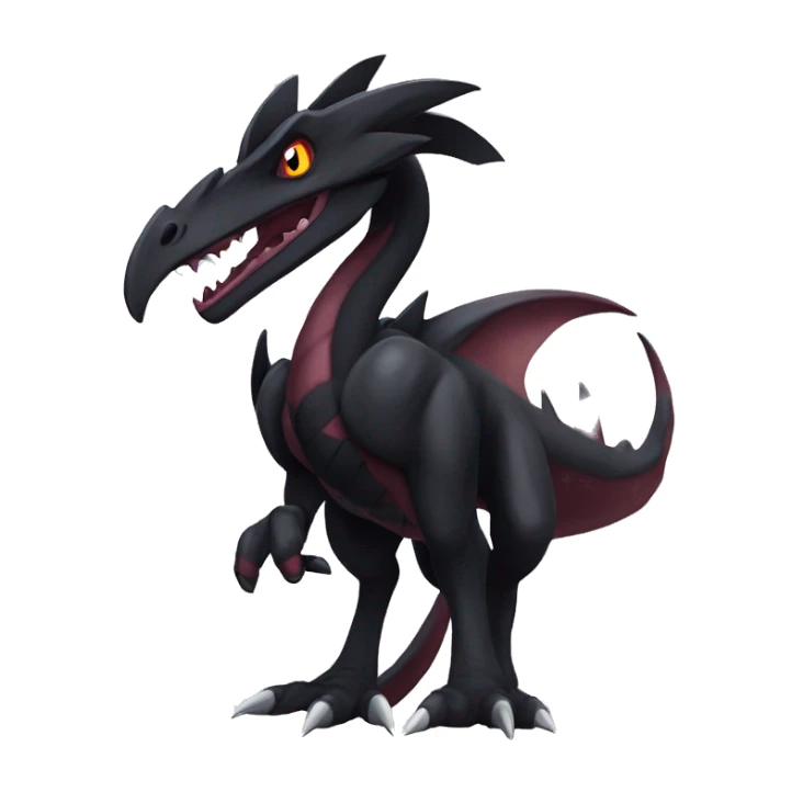 cool edgy modern black and maroon Dark-type nargacuga Salazzle Nargacuga Salandite Raptor-Pokémon full body sticker