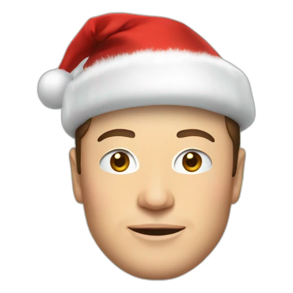 elon musk in christmas cap sticker