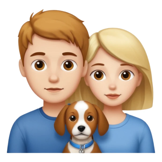 Girl and boy with a dog sticker