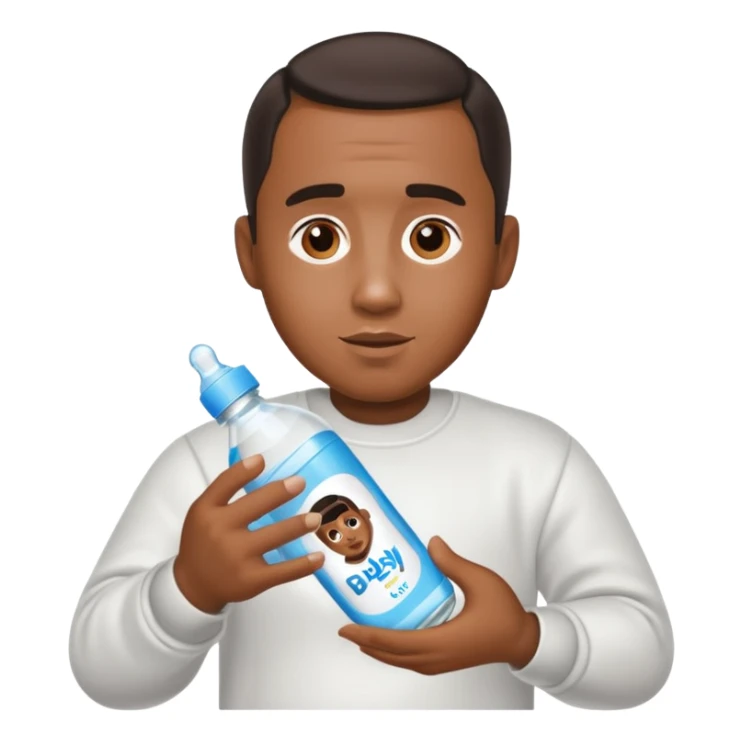 Diddy holding baby oil sticker