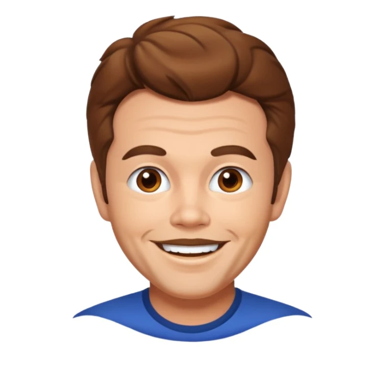 Russ Tamblyn with brown hair sticker