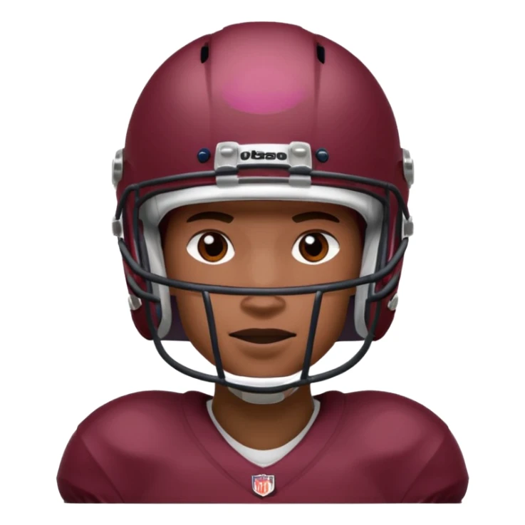 college football player Maroon color ( face and Helmet ) sticker
