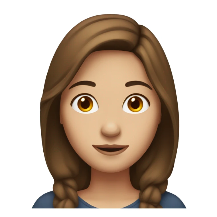 Woman with brown hair and middle part sticker