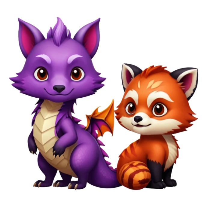 Dark souls theme in a dragon age with a purple dragon
 and a red panda  sticker