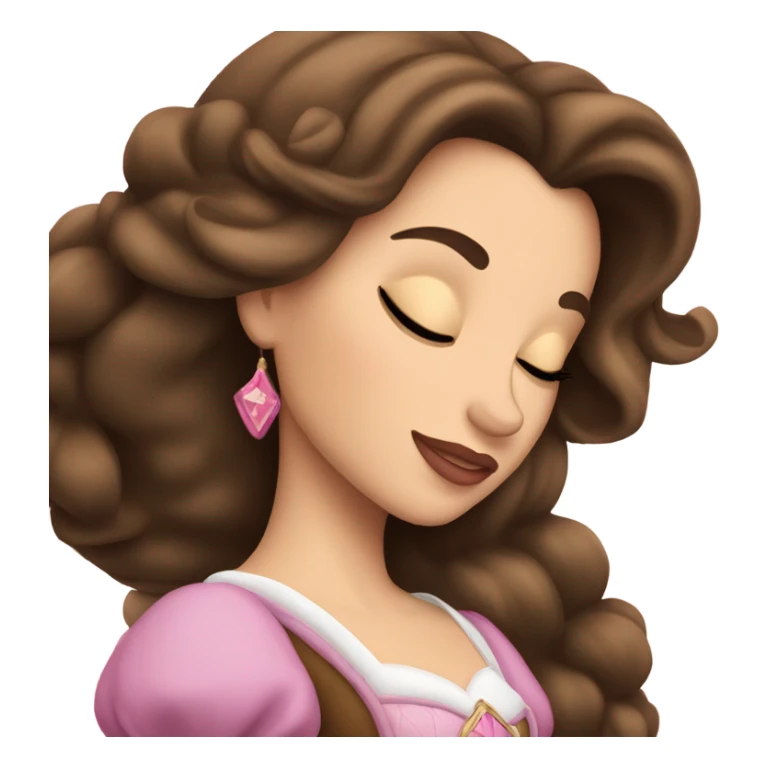 Sleeping brunette beauty princess Disney sticker