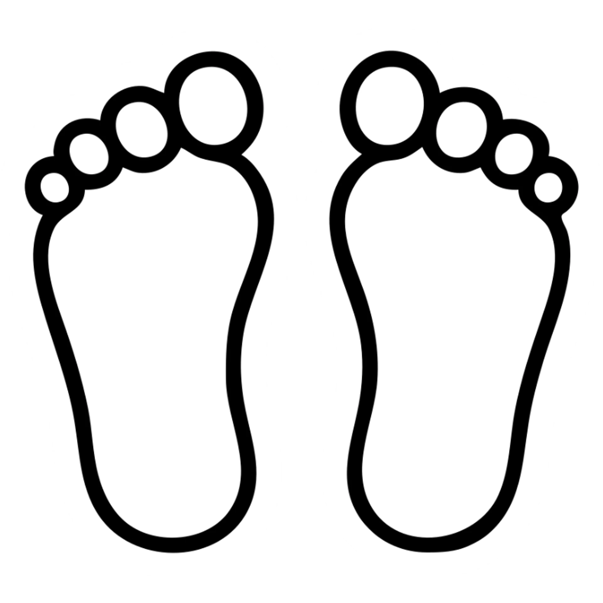 simple icon of two big feet, minimal style sticker