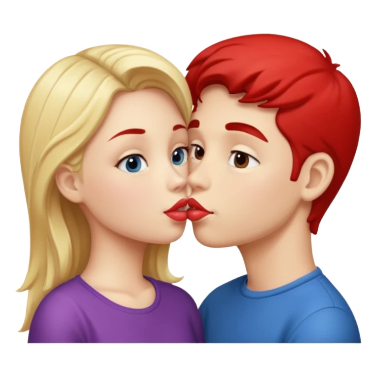 Girl and boy kissing each others lips  sticker