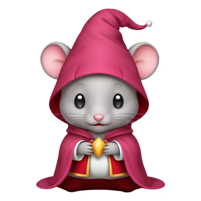 baby grey mouse, in magic red cloak sticker