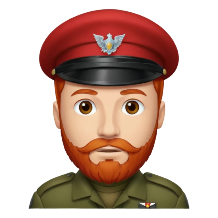 male soldier red hair style and bead sticker