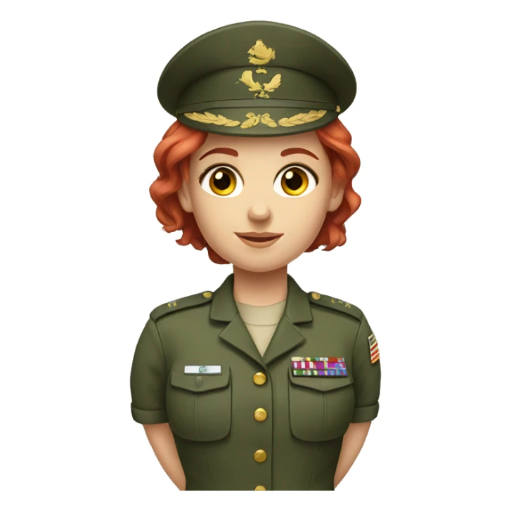 red haired girl in UA military uniform  sticker
