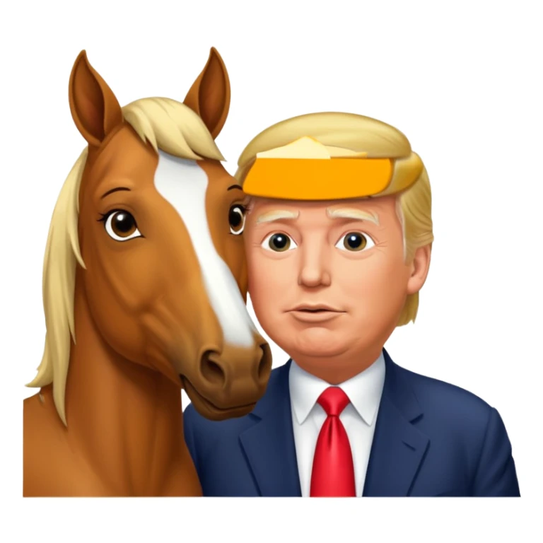 Donald trump kissing a horse named bubba sticker