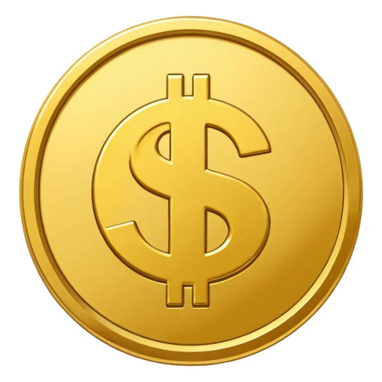 Gold coin with dollar sign emoji sticker