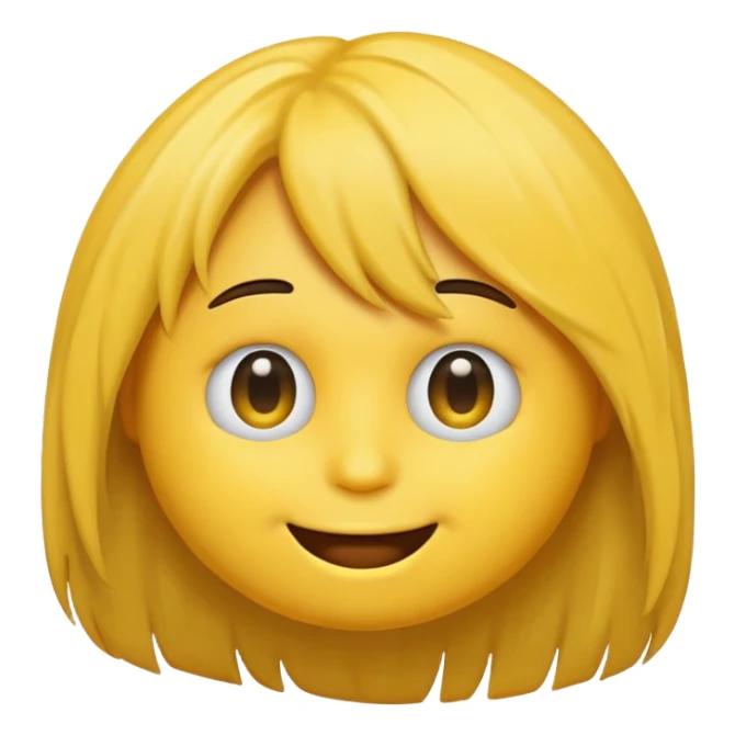 un emoji con pelo en el ojo sticker