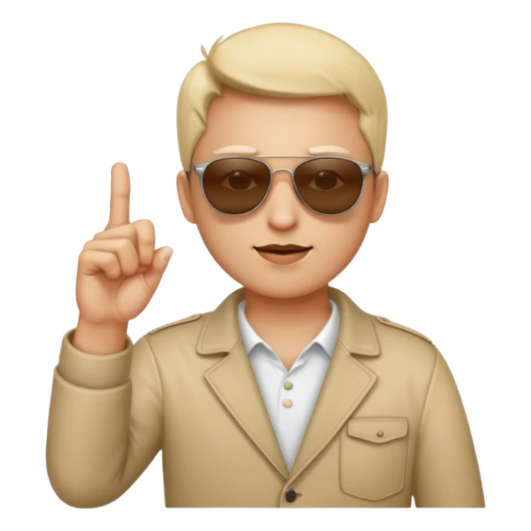 A face with sunglasses and what the middle finger does sticker
