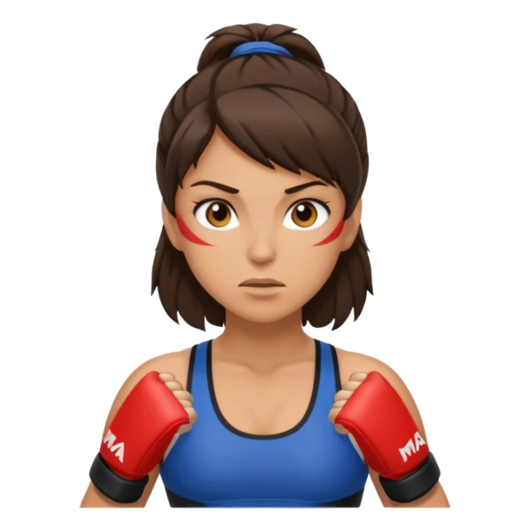 brunette woman making MMA sticker