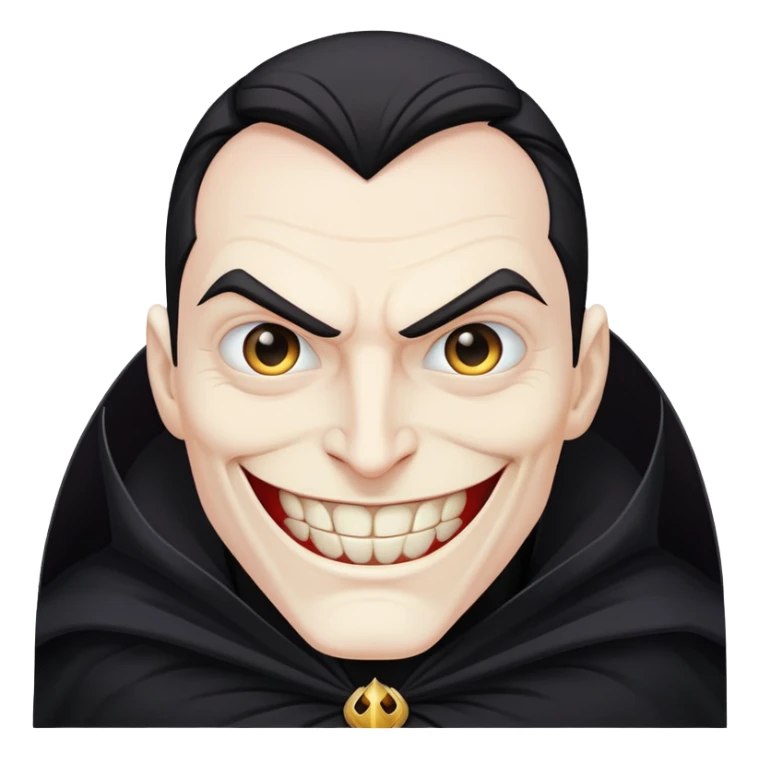 villain with evil grin and black cape sticker