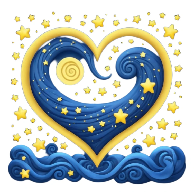 Vangogh starry night heart sticker