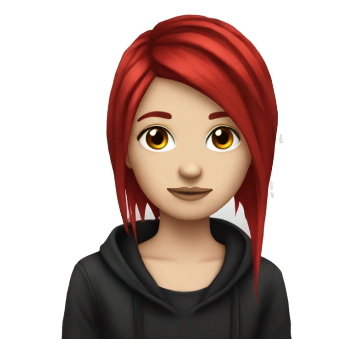 Emo girl red hair dye sticker