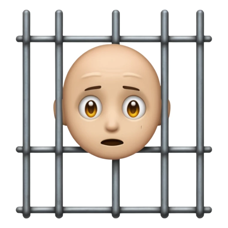 staunendes Emoji im Gefängnis sticker
