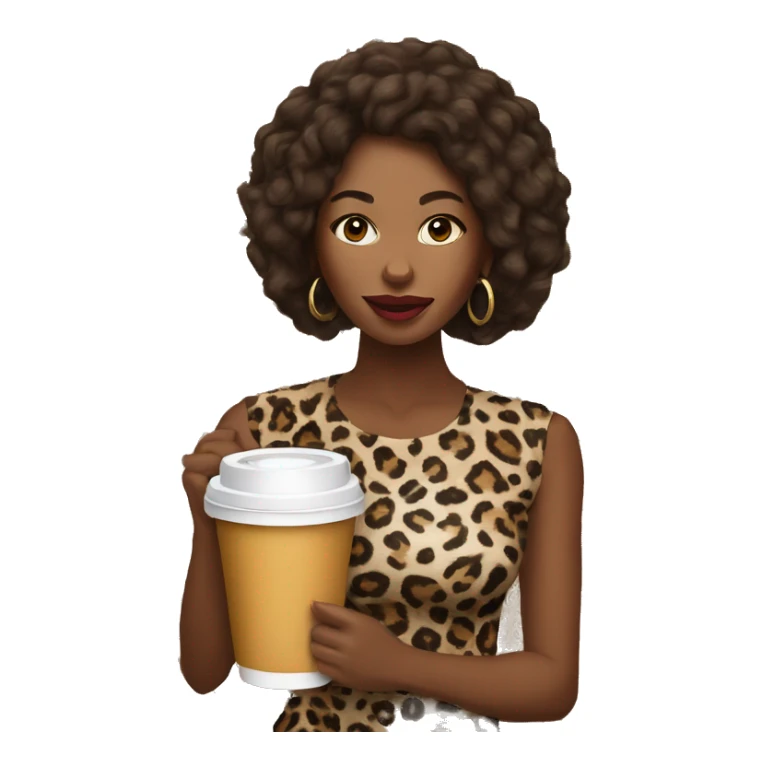 woman in leopard print leggings drinking coffee sticker