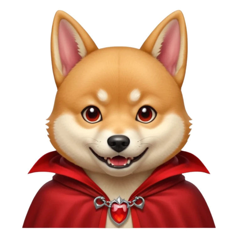 Shiba Vampire Dog in red collar cloak sticker