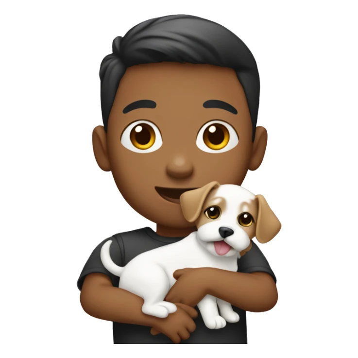 a kid holding a maltese puppy  sticker