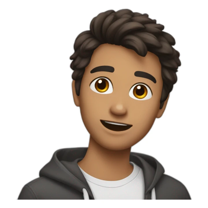 Brune qui fait un tiktok sticker