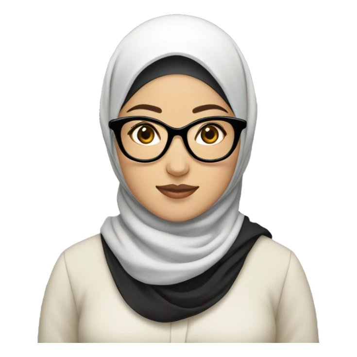 Korean hijabi with black eyeglass sticker