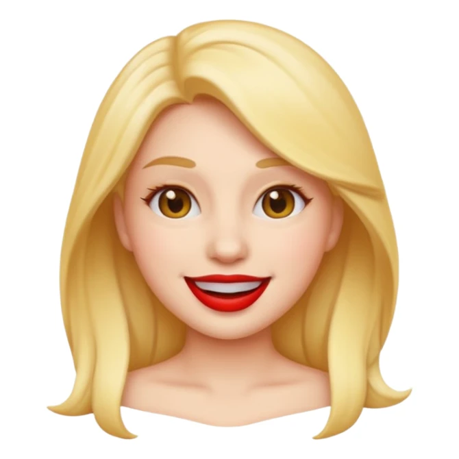Emoji female with fake lips sticker