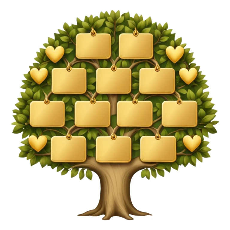 family diagram tree with gold cards sticker