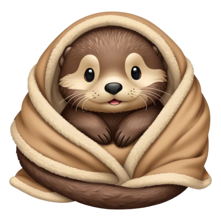 Disney-style cute sea otter in blanket sticker