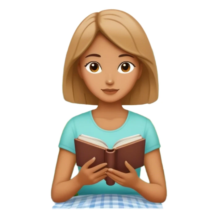 Woman in a peaceful garden, reading a book sticker