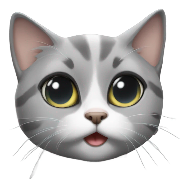grey eyed cat blowing out kiss  sticker