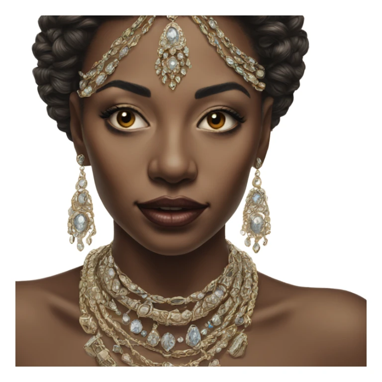 Hyper Realistic lady portrait wearing beautiful jewelry sticker