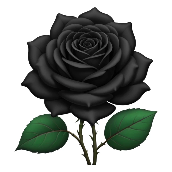 black rose, without green leaves, just flower sticker