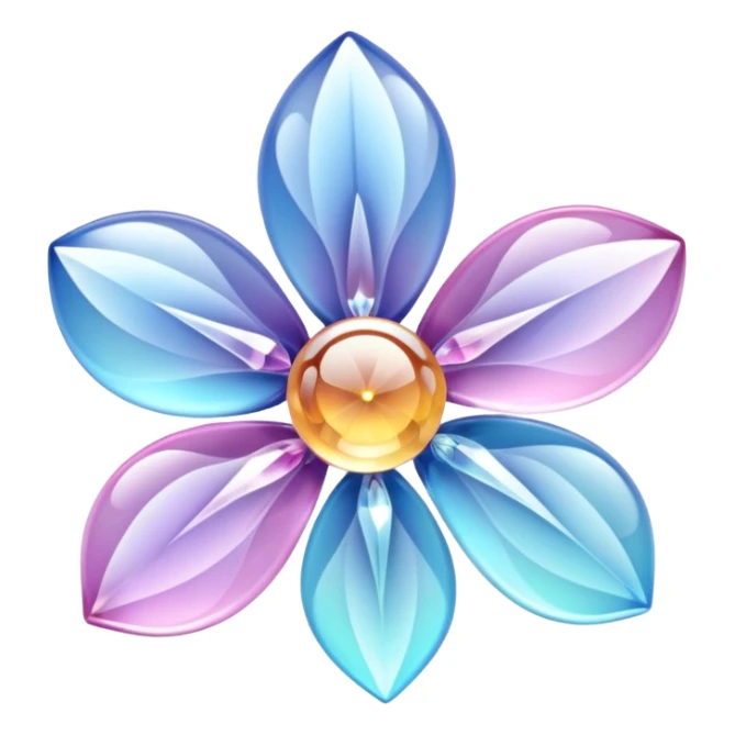 Sparkly glossy Pastel  glass crystal flower  sticker