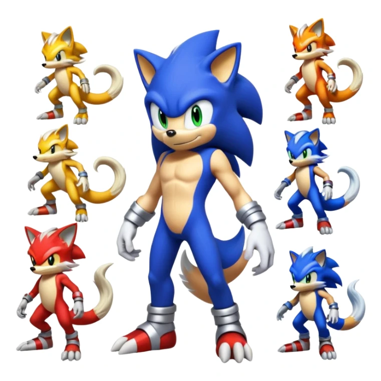 Anthro Sonic-Vernid-WickerBeast-Protogen-Primagen-Fakémon Full Body sticker