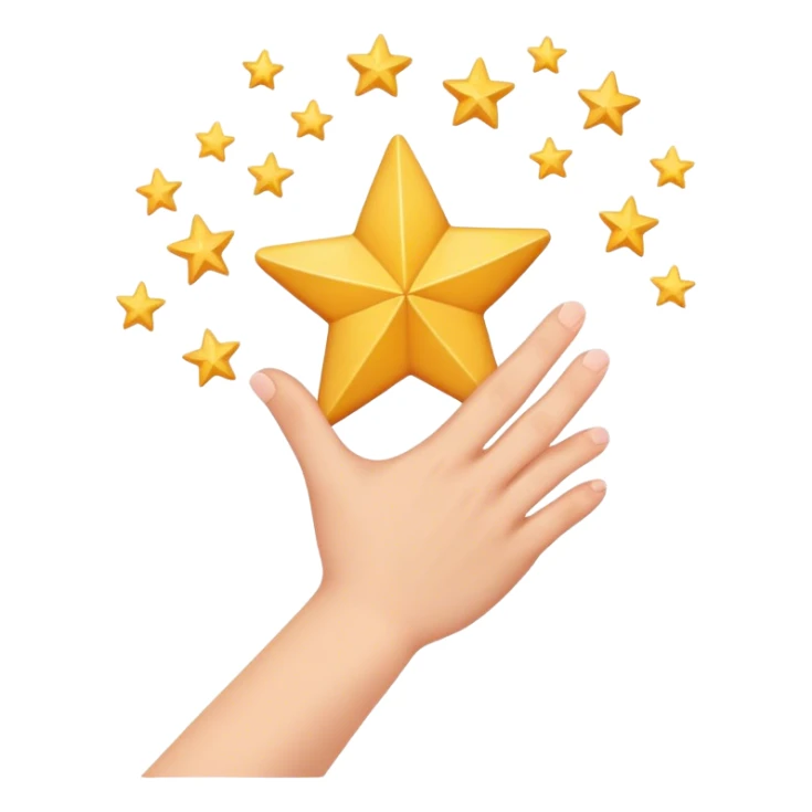 grabbing a dream star with your hand  sticker