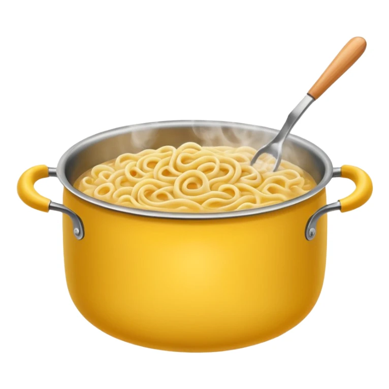 Noodles cooking in a pot of boiling water sticker