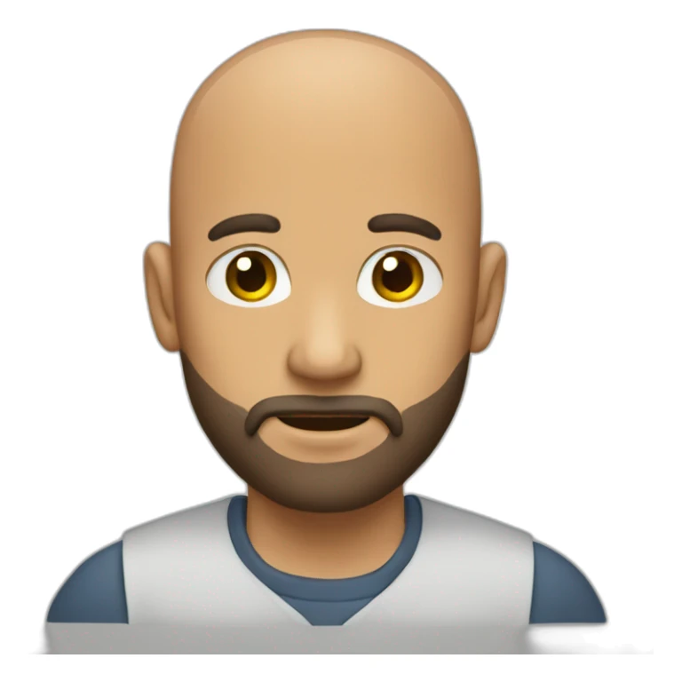 bald with beard  sticker