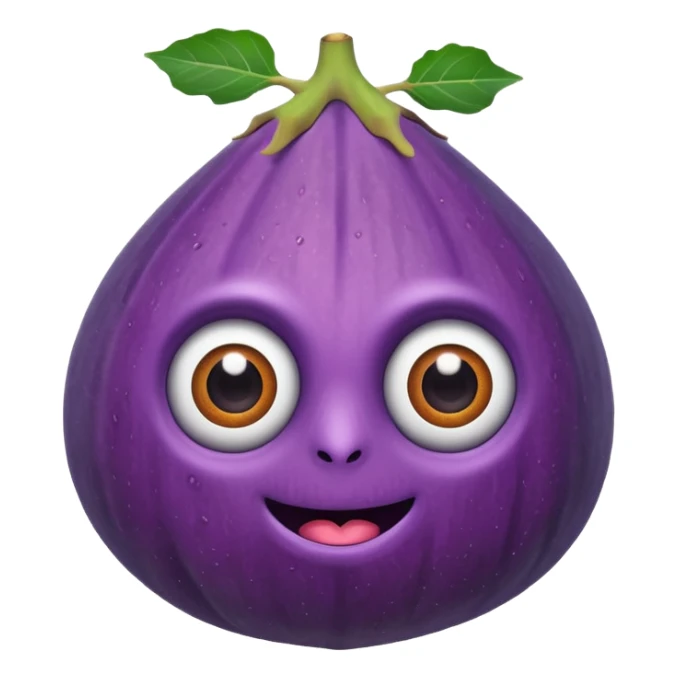 Un fruit figue bien réaliste avec des googly eyes sticker