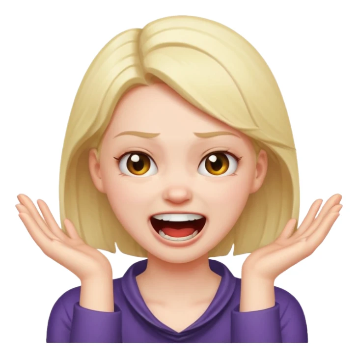 girl with hands around her neck angry laughing sticker