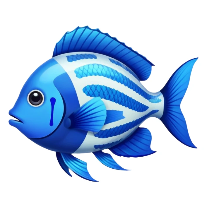 Blue tropical fish with vibrant colors sticker