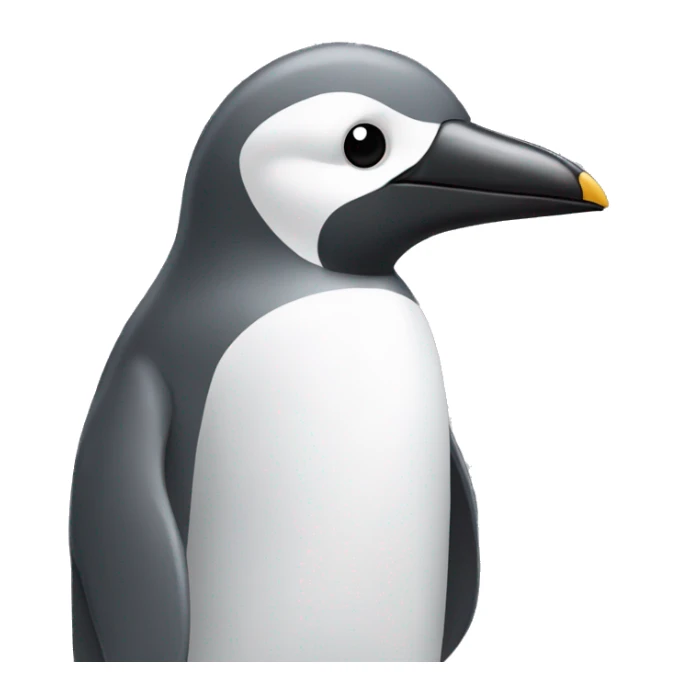 Pingouin gris et blanc avec un petit nez  sticker