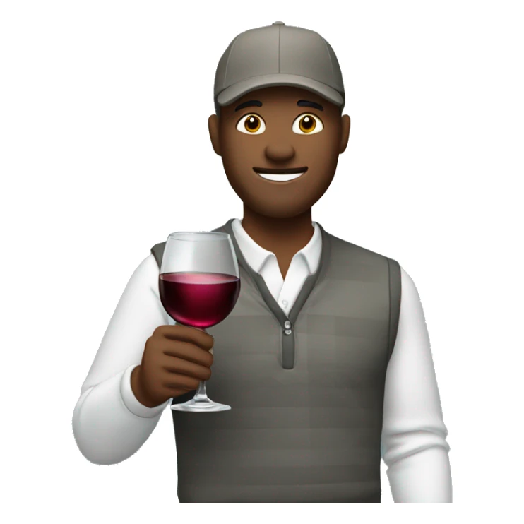 Golfer holding a glass of wine sticker