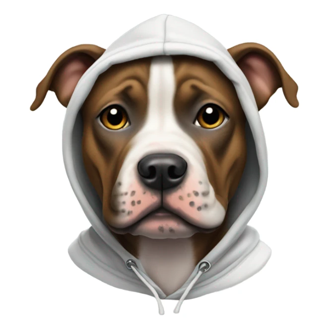 Staffie wearing a hoodie sticker